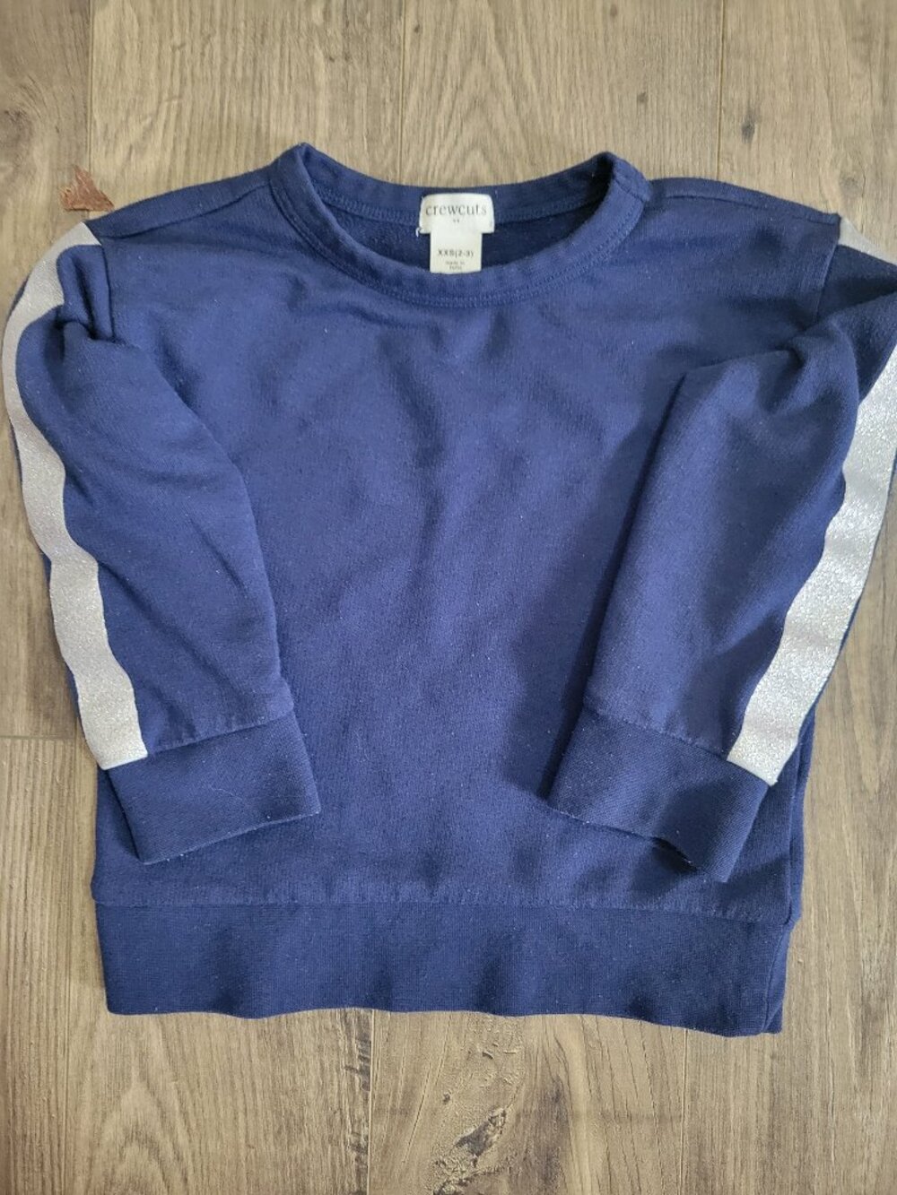J.Crew Crewcuts Navy Metallic Stripe Sweatshirt Kids 2-3